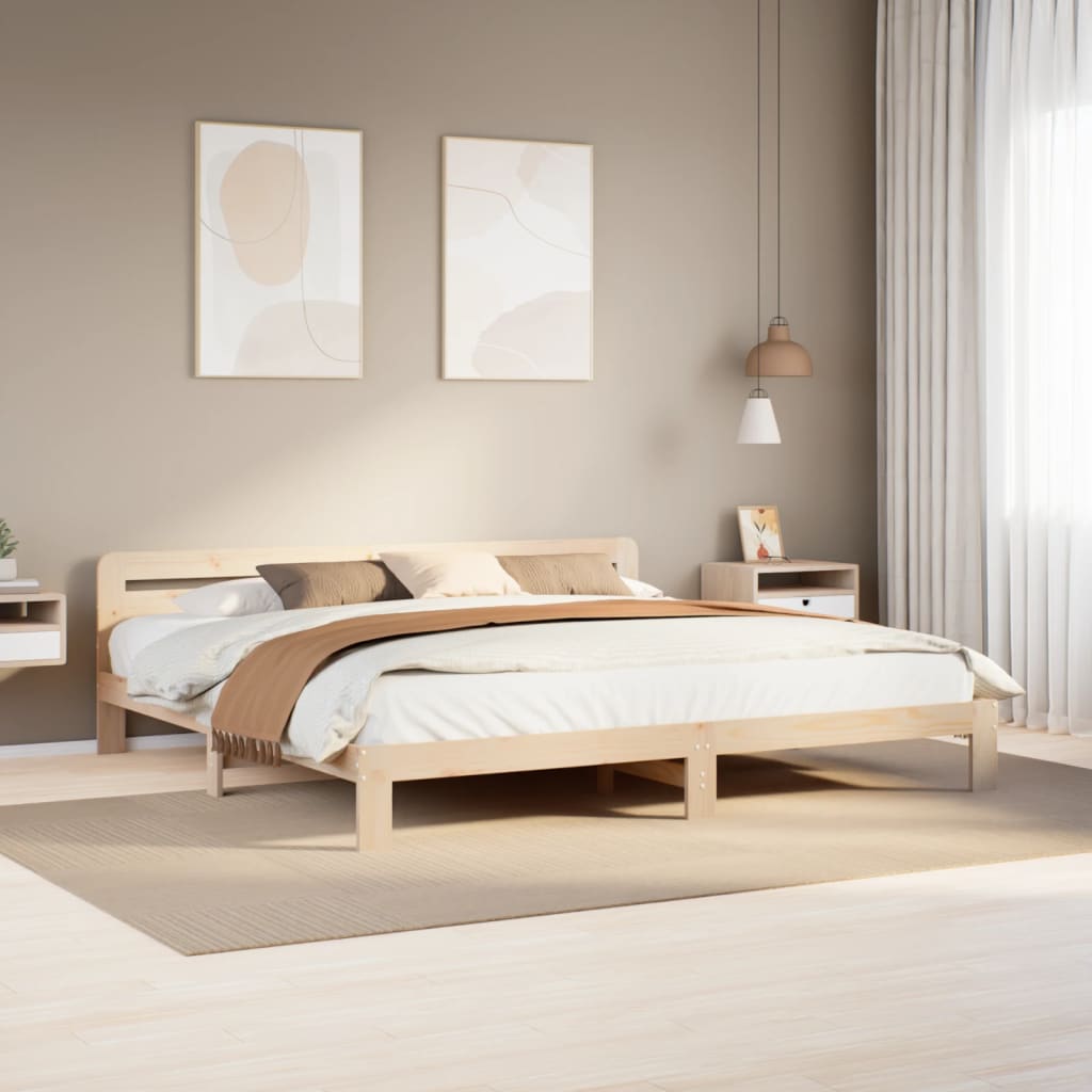 tömör fenyőfa ágy matrac nélkül 200 x 200 cm
