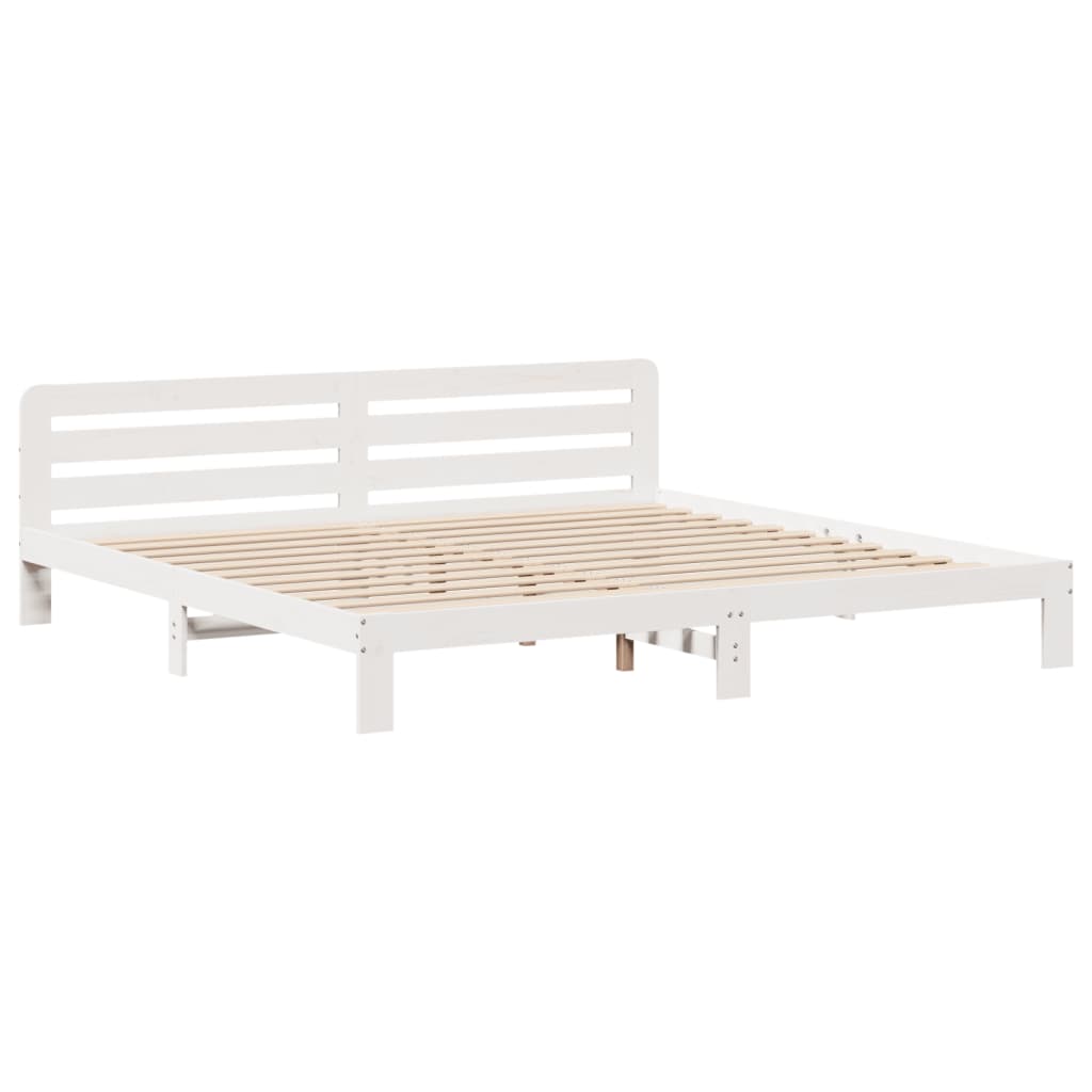 fehér tömör fenyőfa ágy matrac nélkül 200 x 200 cm