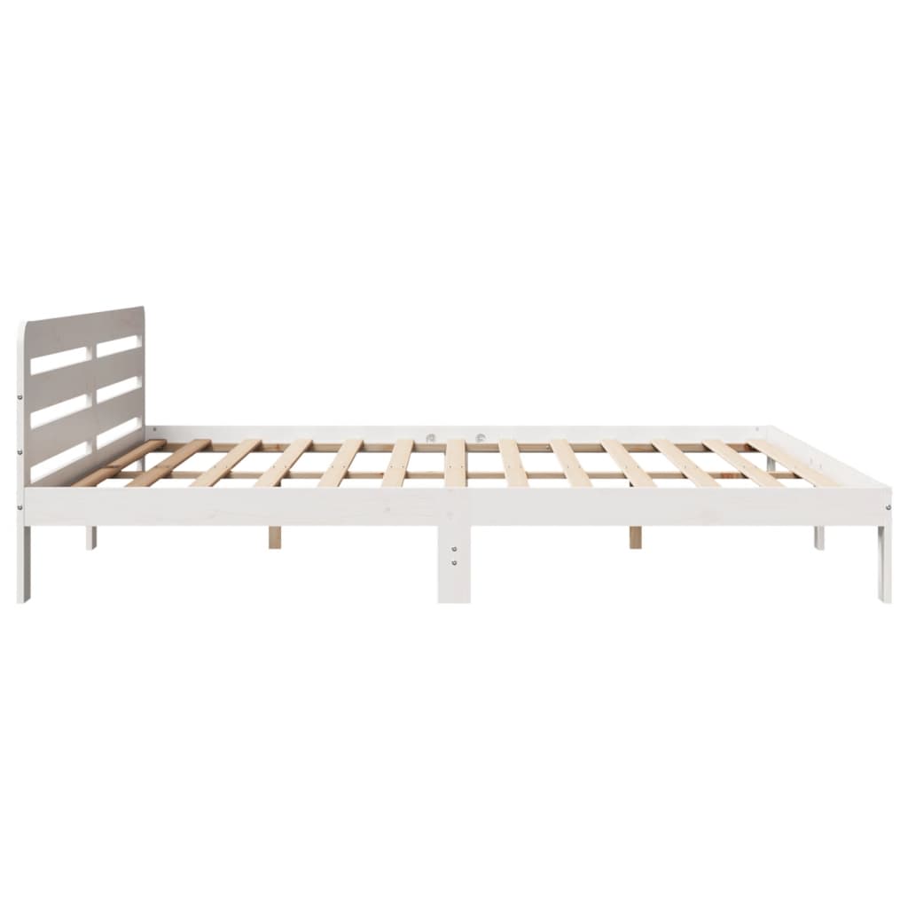 fehér tömör fenyőfa ágy matrac nélkül 200 x 200 cm