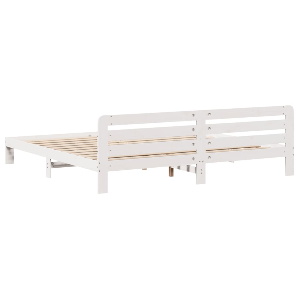 fehér tömör fenyőfa ágy matrac nélkül 200 x 200 cm