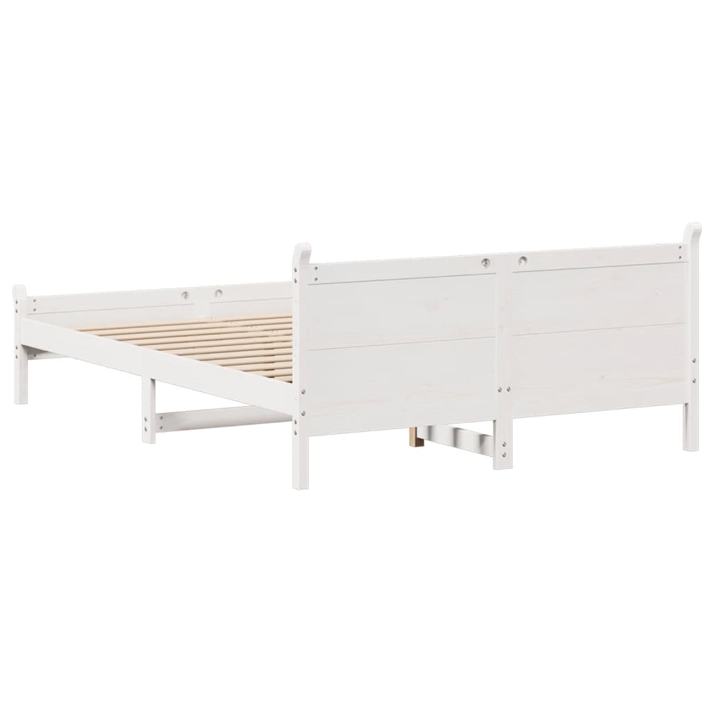 fehér tömör fenyőfa ágy matrac nélkül 120 x 200 cm