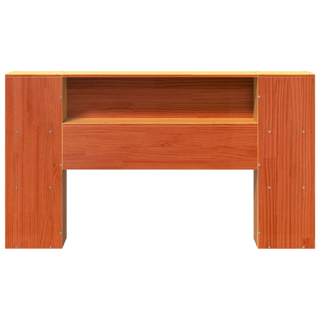 viaszbarna tömör fenyőfa fejtámla tárolóval 135 cm