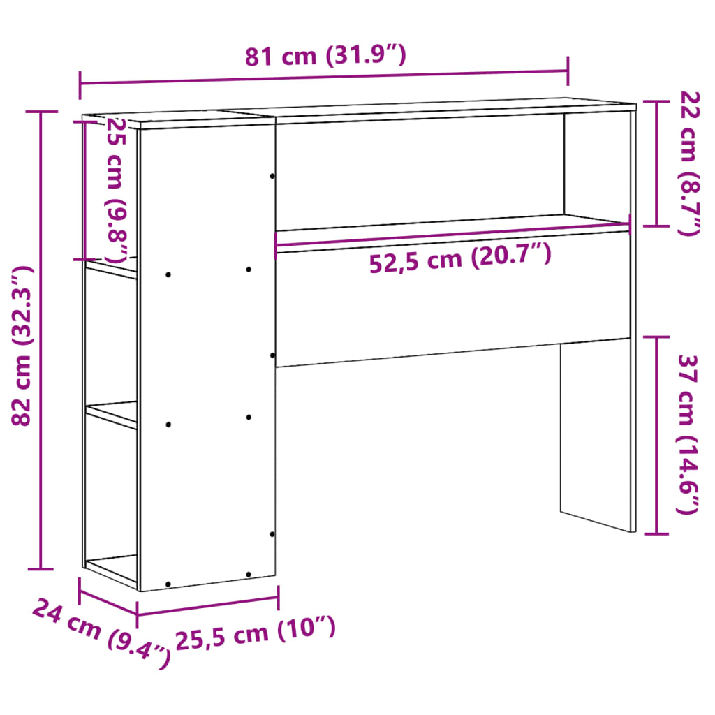 tömör fenyőfa fejtámla tárolóval 75 cm