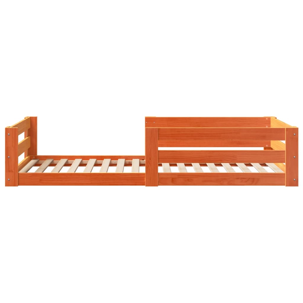 viaszbarna tömör fenyőfa ágy matrac nélkül 90 x 200 cm