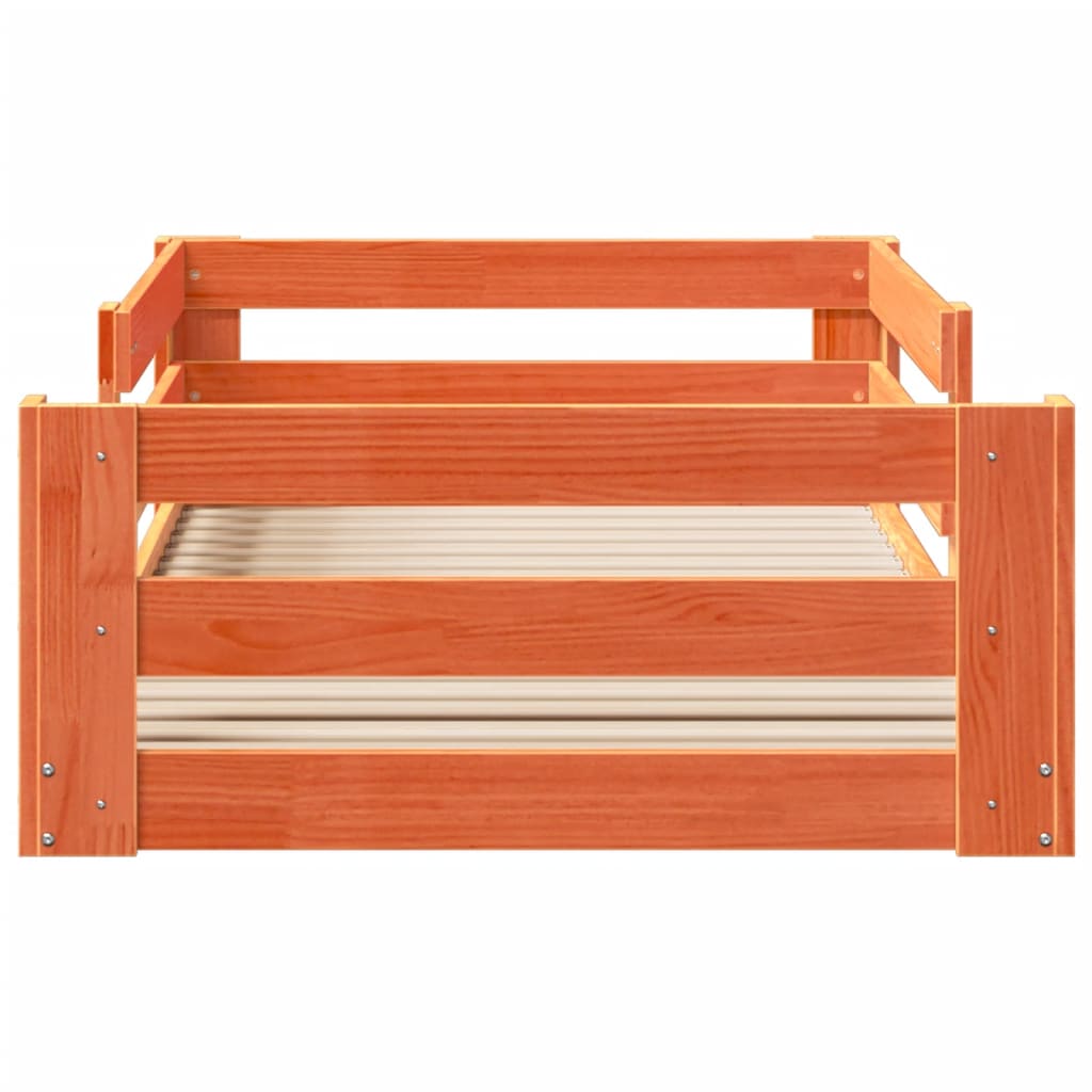 viaszbarna tömör fenyőfa ágy matrac nélkül 100 x 200 cm