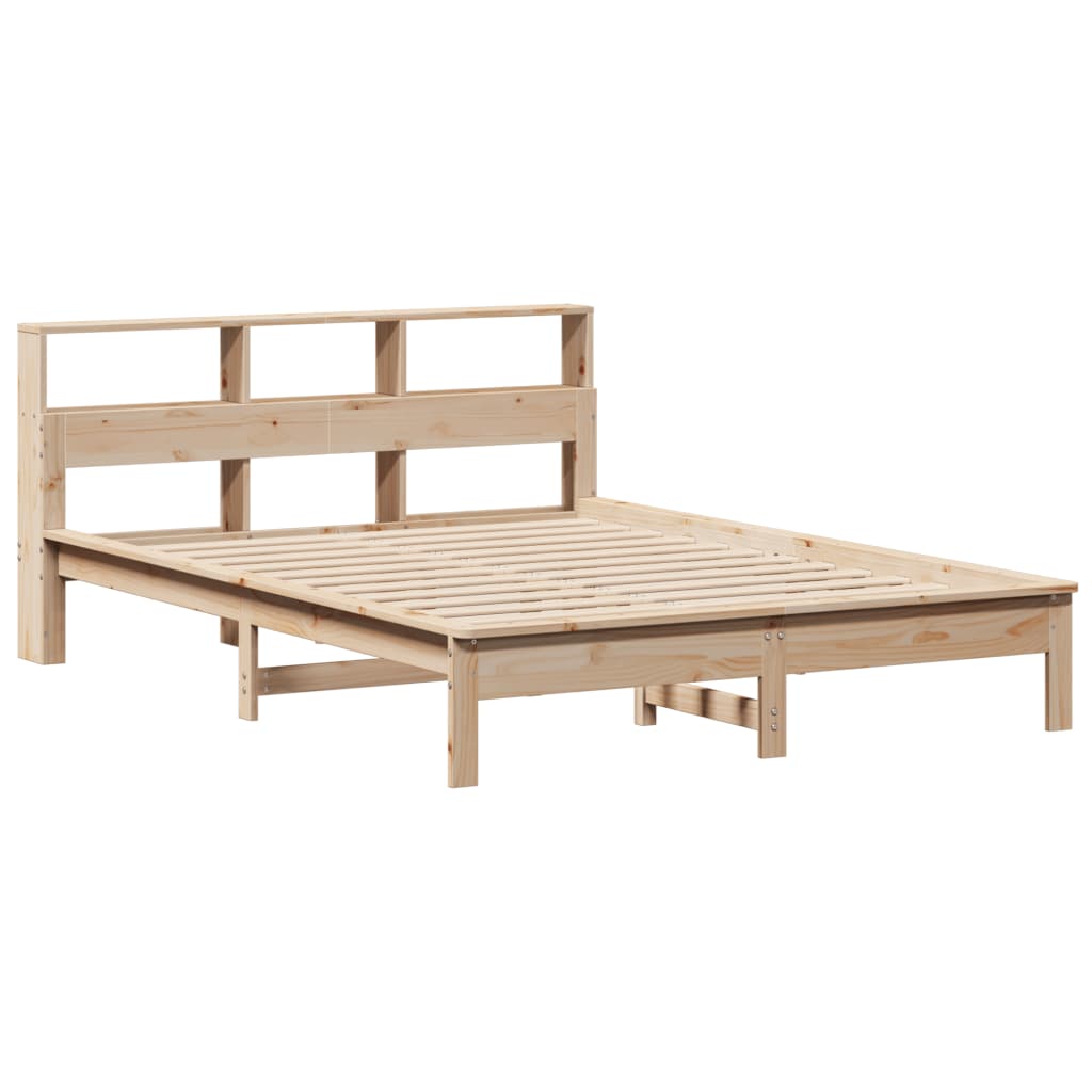 tömör fenyőfa könyvespolcos ágy matrac nélkül 120 x 200 cm
