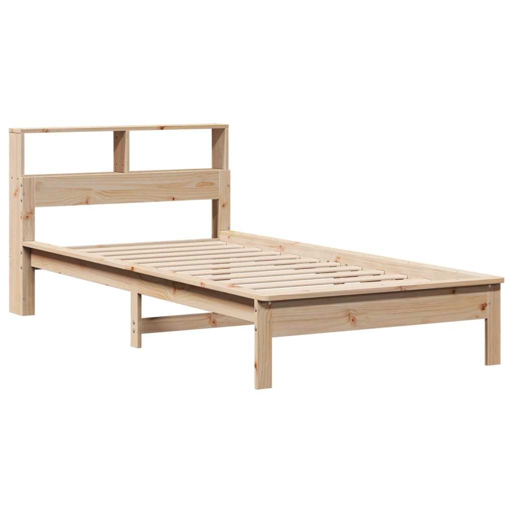 tömör fenyőfa könyvespolcos ágy matrac nélkül 100 x 200 cm