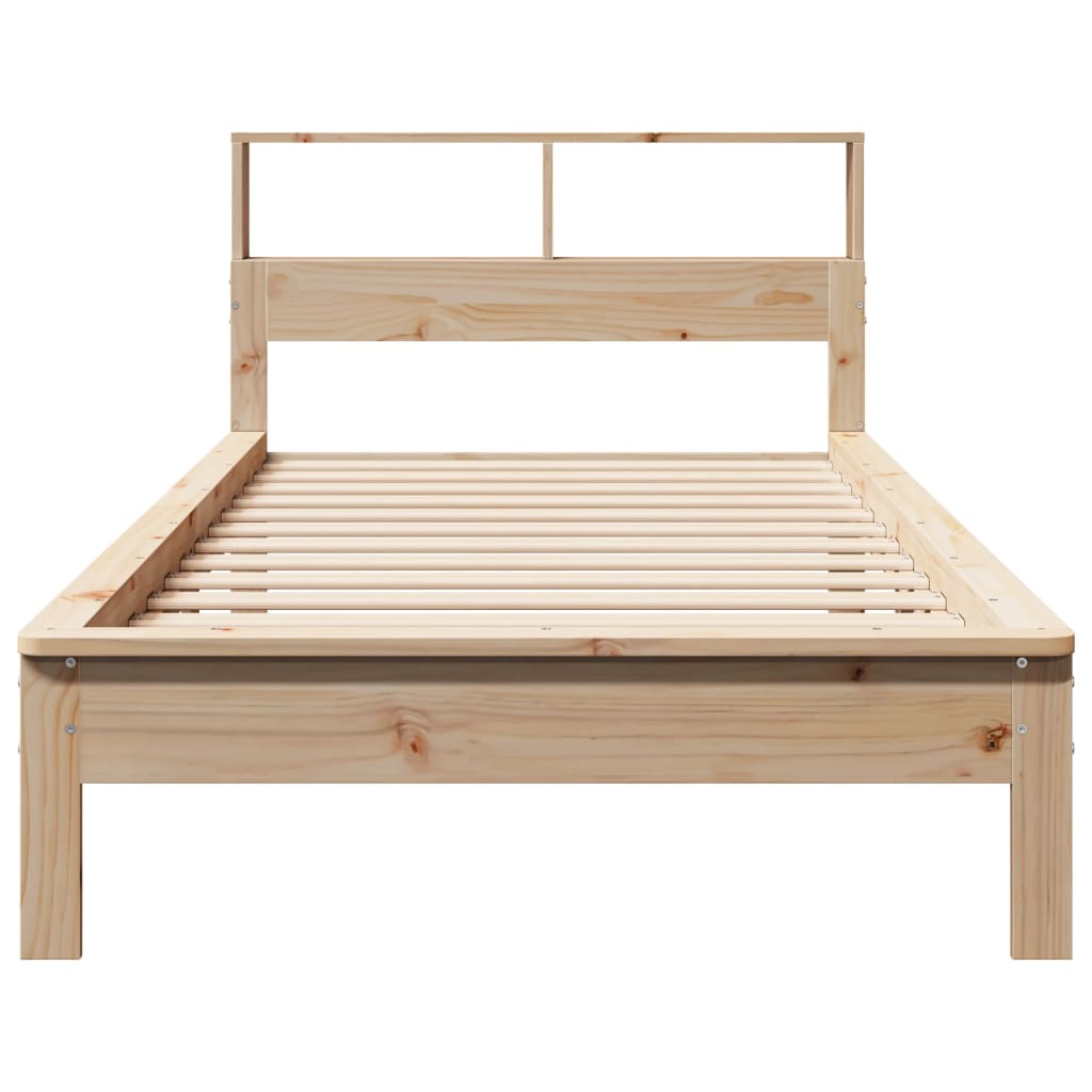 tömör fenyőfa könyvespolcos ágy matrac nélkül 100 x 200 cm