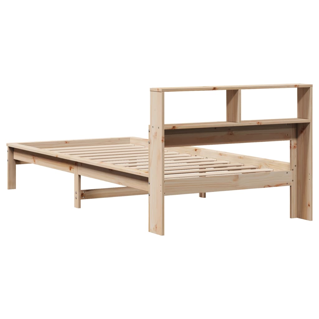 tömör fenyőfa könyvespolcos ágy matrac nélkül 90 x 190 cm