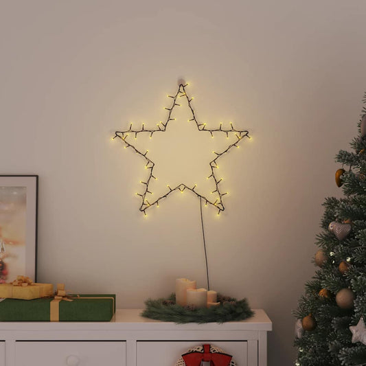 meleg fehér karácsonyi fények csillag sziluett 80 LED