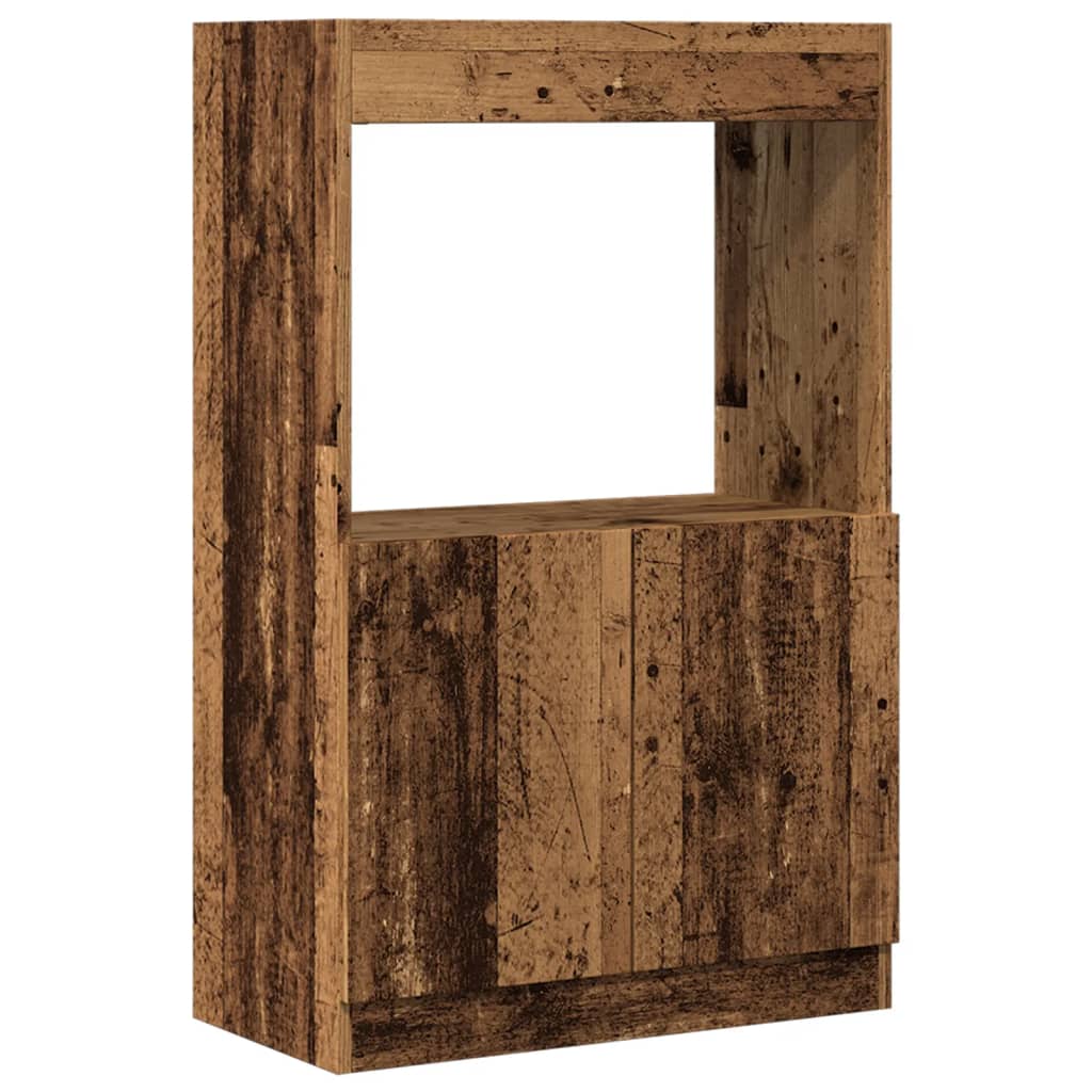 antik fa színű szerelt fa magasszekrény 63 x 33 x 100 cm