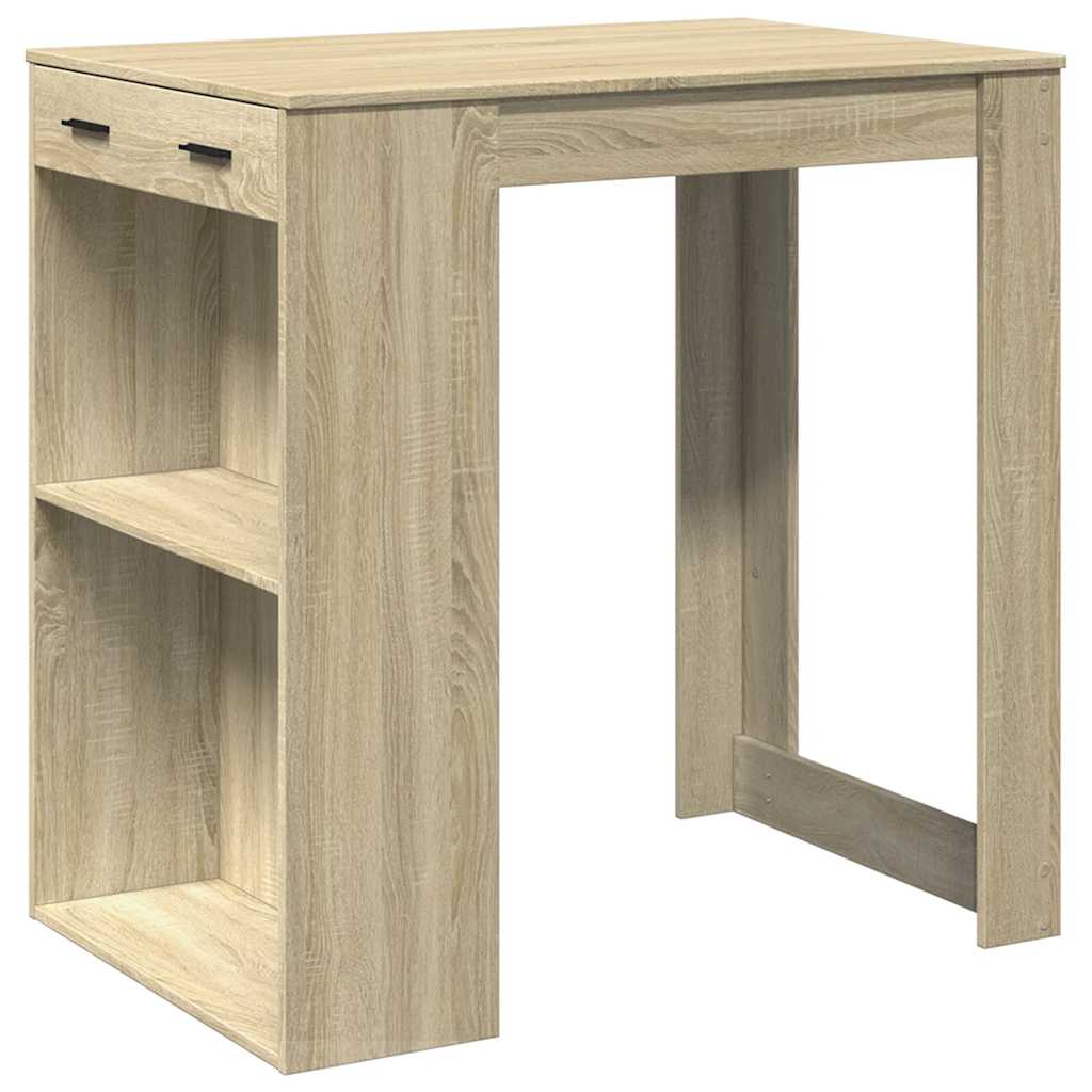 sonoma tölgy színű szerelt fa bárasztal 102 x 70 x 103,5 cm