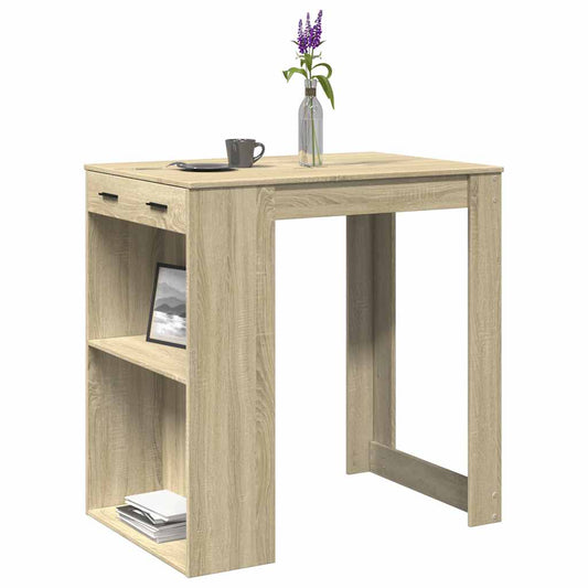 sonoma tölgy színű szerelt fa bárasztal 102 x 70 x 103,5 cm