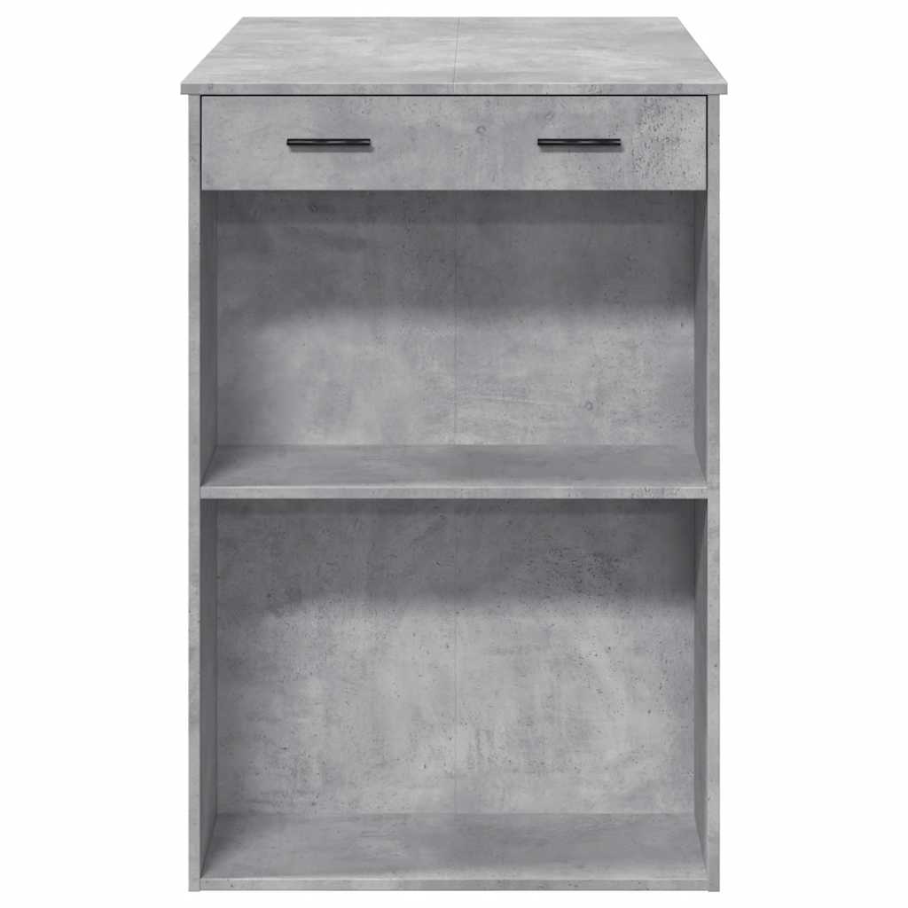 betonszürke szerelt fa bárasztal 102 x 70 x 103,5 cm