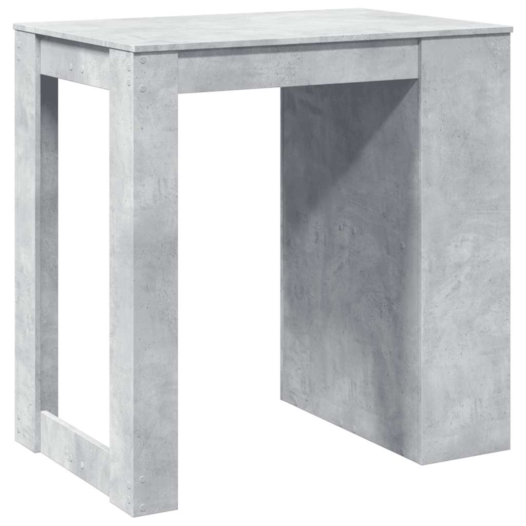 betonszürke szerelt fa bárasztal 102 x 70 x 103,5 cm