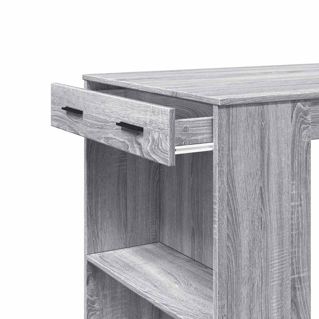szürke sonoma színű szerelt fa bárasztal 102 x 70 x 103,5 cm