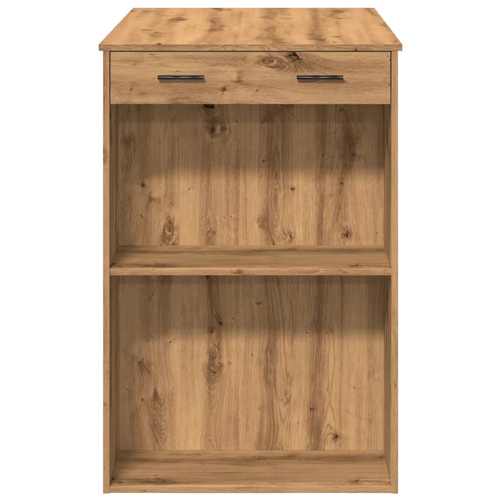 kézműves tölgy színű szerelt fa bárasztal 102 x 70 x 103,5 cm