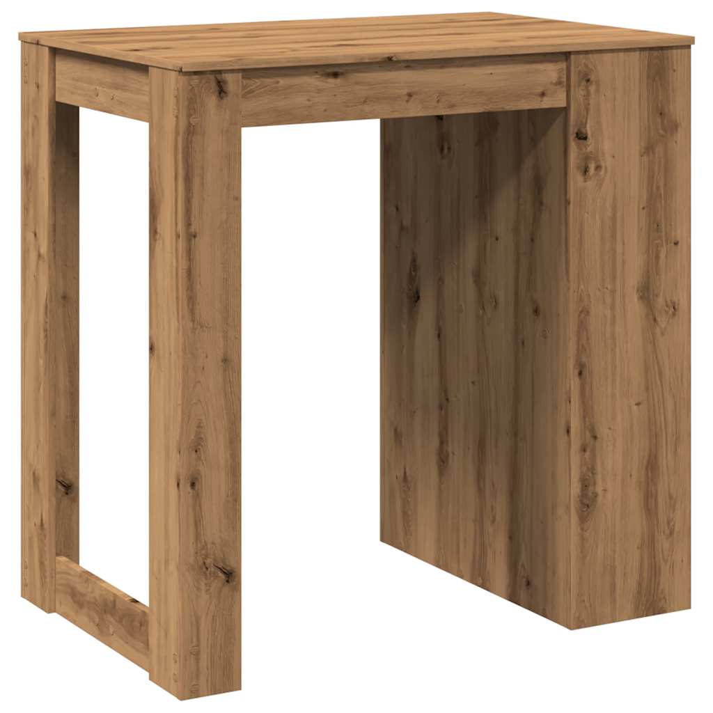 kézműves tölgy színű szerelt fa bárasztal 102 x 70 x 103,5 cm