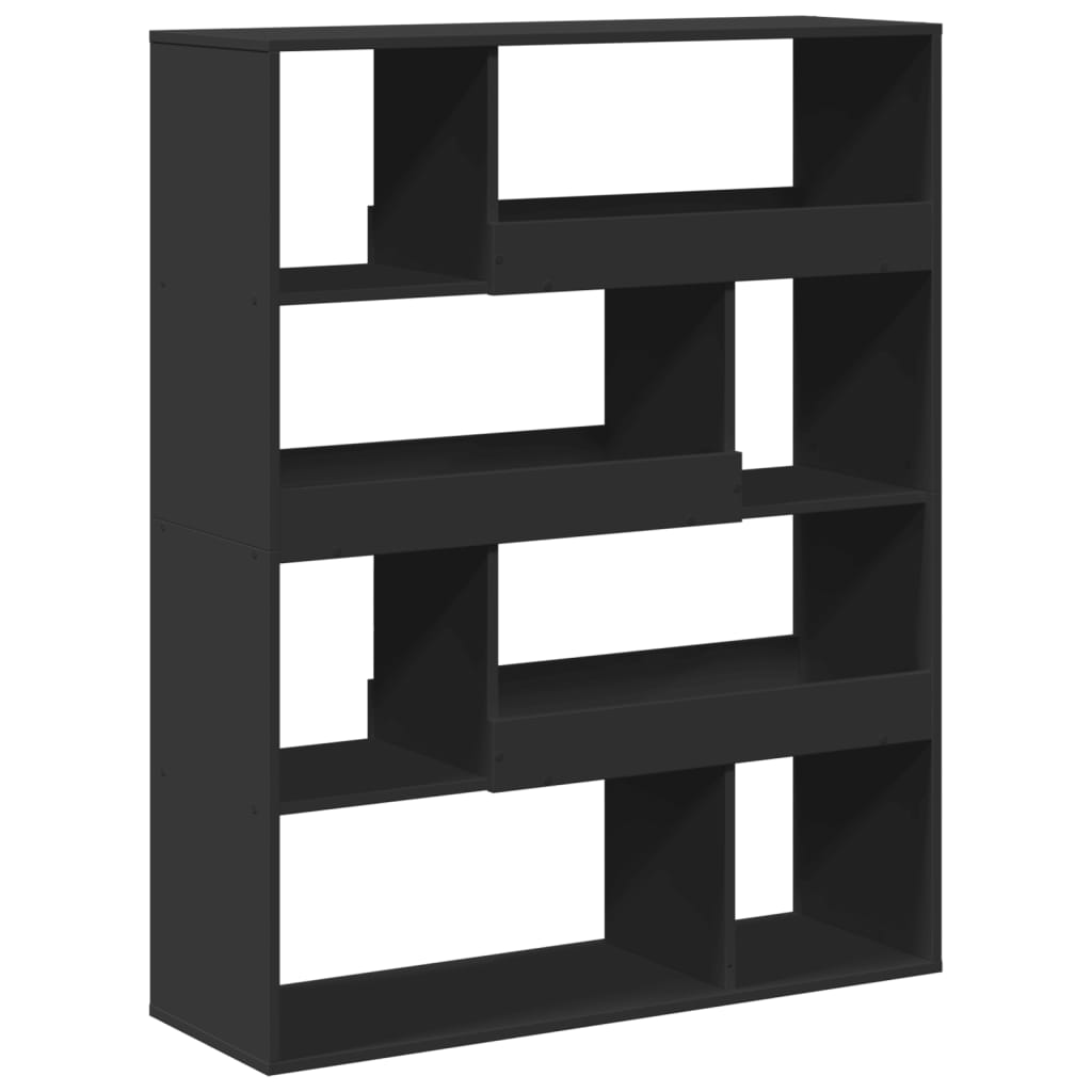 fekete szerelt fa könyvespolc 100 x 33 x 125,5 cm