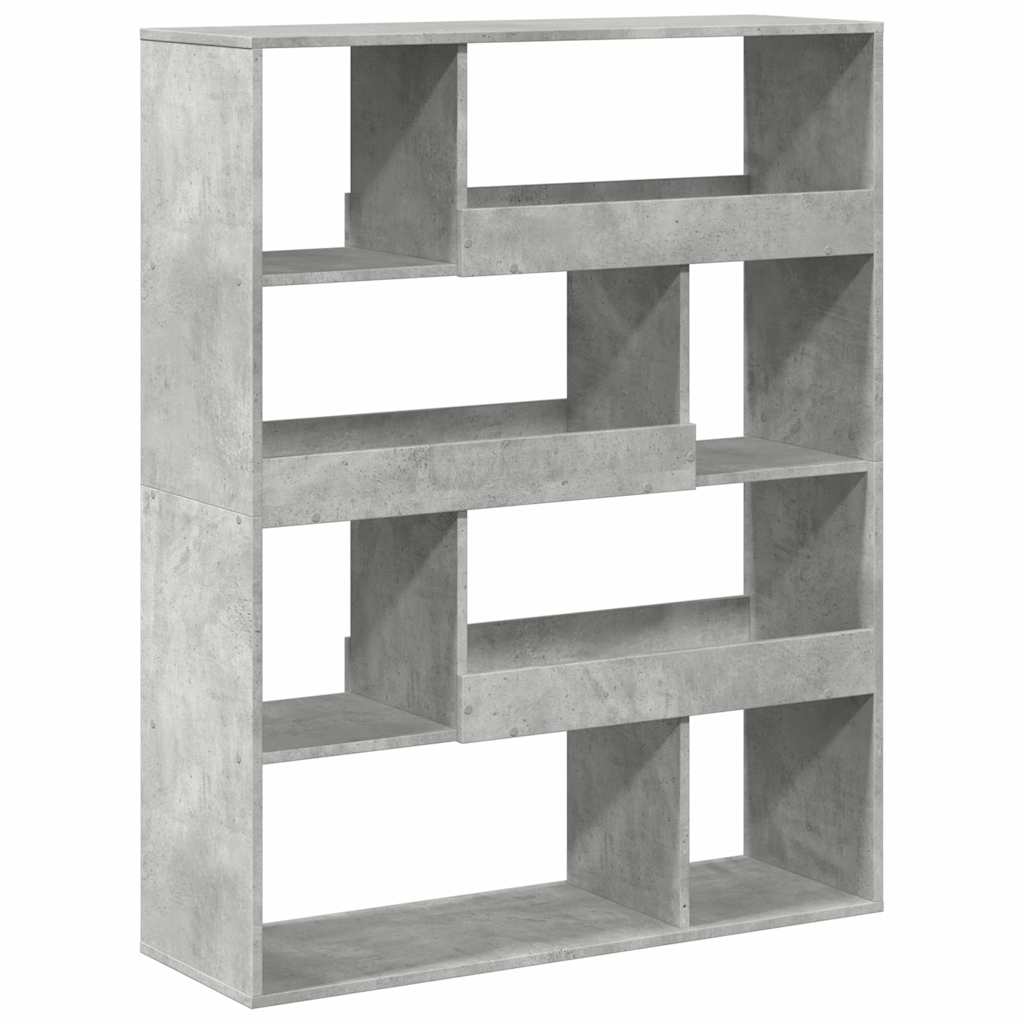 betonszürke szerelt fa könyvespolc 100 x 33 x 125,5 cm