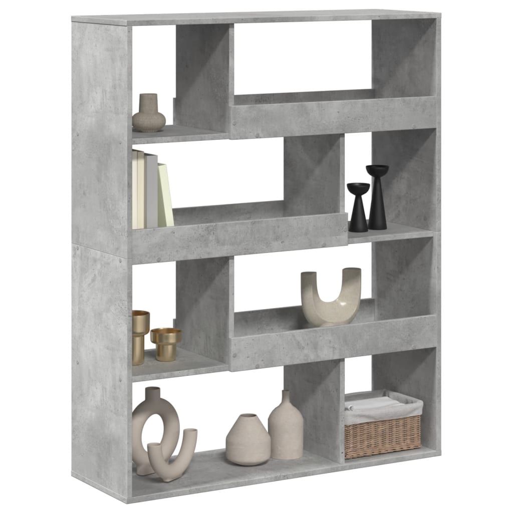 betonszürke szerelt fa könyvespolc 100 x 33 x 125,5 cm