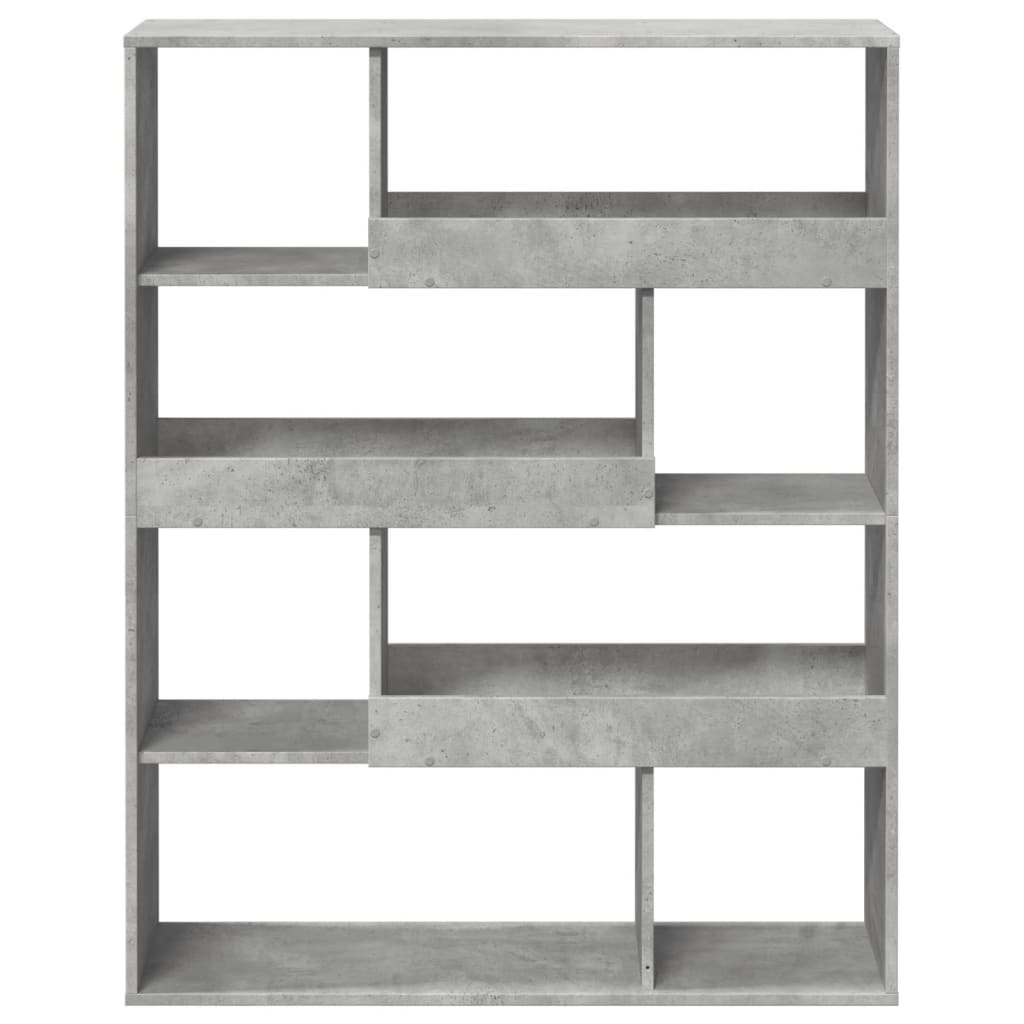 betonszürke szerelt fa könyvespolc 100 x 33 x 125,5 cm