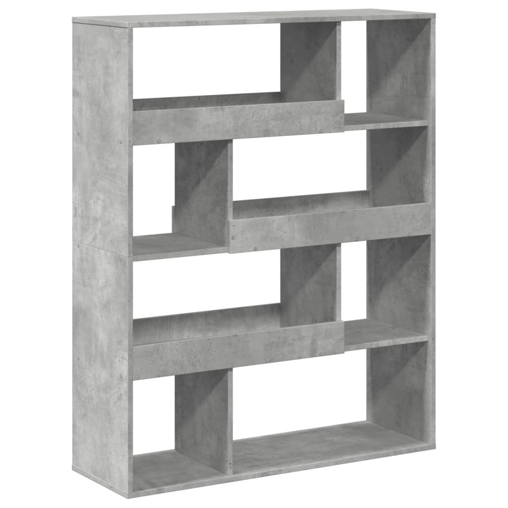 betonszürke szerelt fa könyvespolc 100 x 33 x 125,5 cm