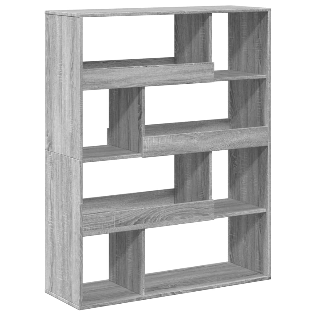szürke sonoma színű szerelt fa könyvespolc 100 x 33 x 125,5 cm