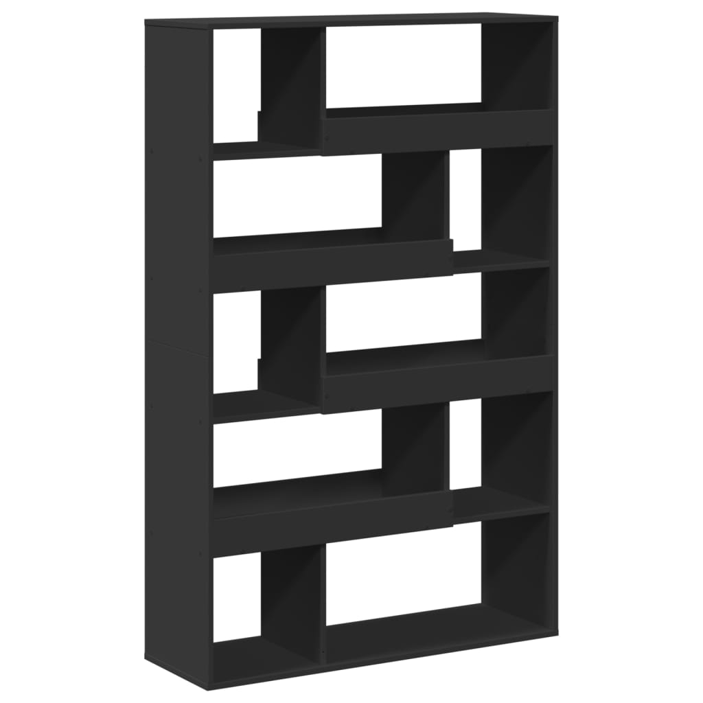 fekete szerelt fa könyvespolc 100 x 33 x 156,5 cm