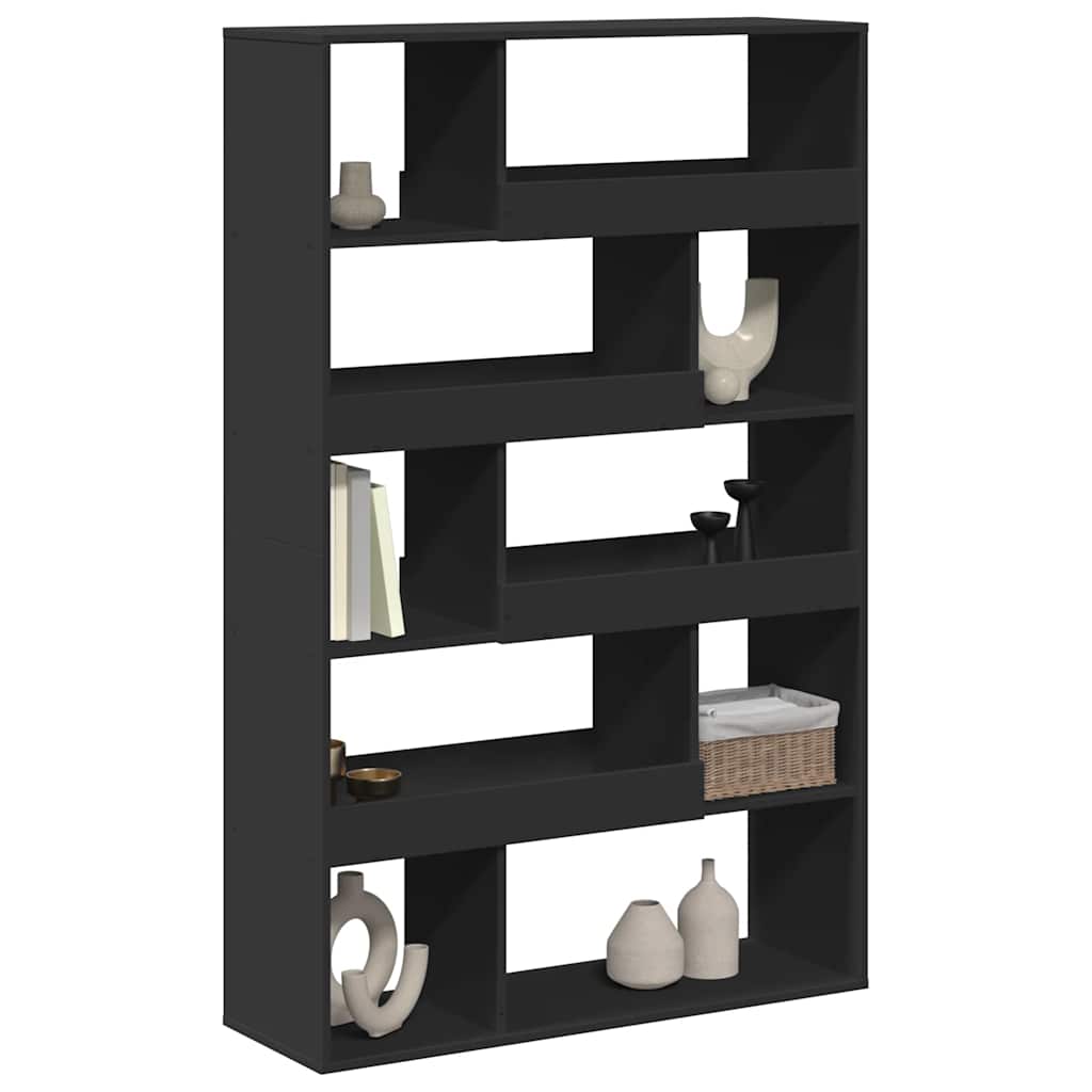 fekete szerelt fa könyvespolc 100 x 33 x 156,5 cm