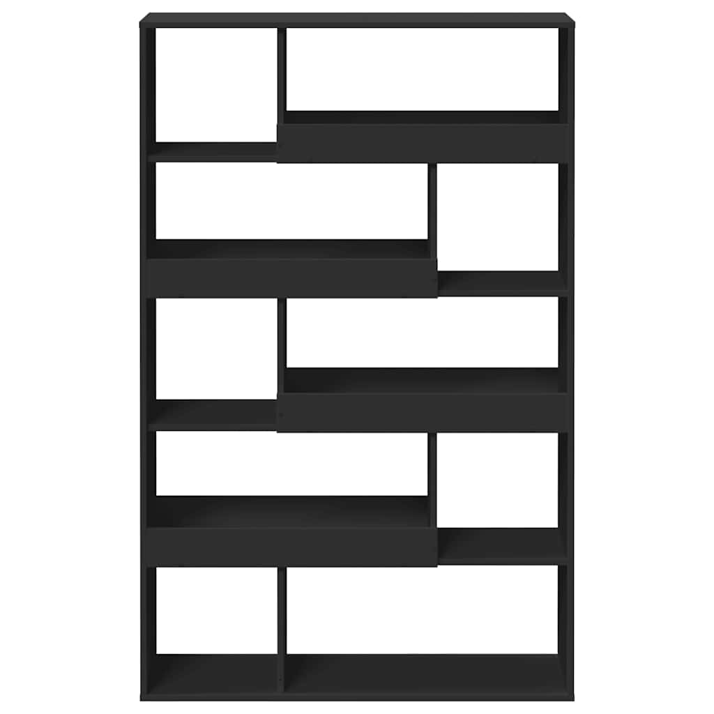 fekete szerelt fa könyvespolc 100 x 33 x 156,5 cm