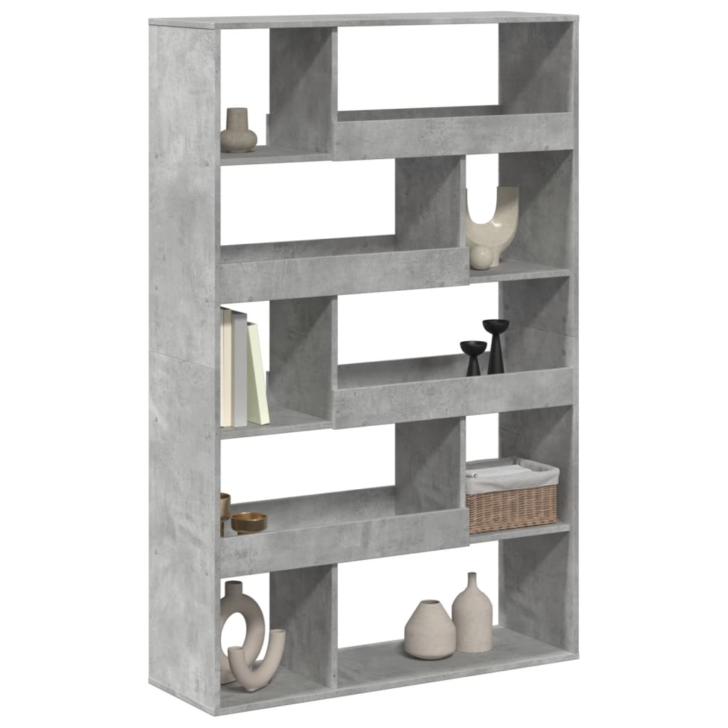 betonszürke szerelt fa könyvespolc 100 x 33 x 156,5 cm