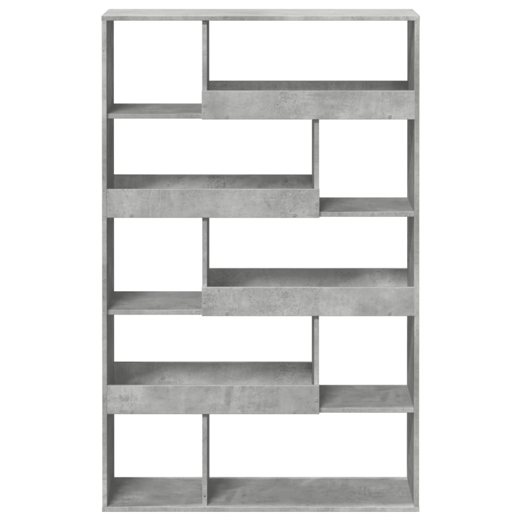 betonszürke szerelt fa könyvespolc 100 x 33 x 156,5 cm