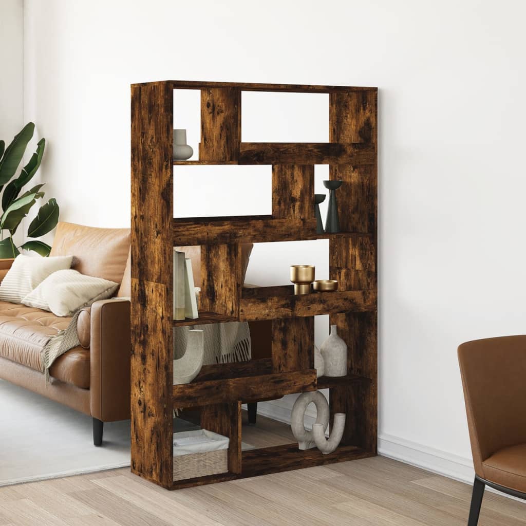 füstös tölgy színű szerelt fa könyvespolc 100 x 33 x 156,5 cm