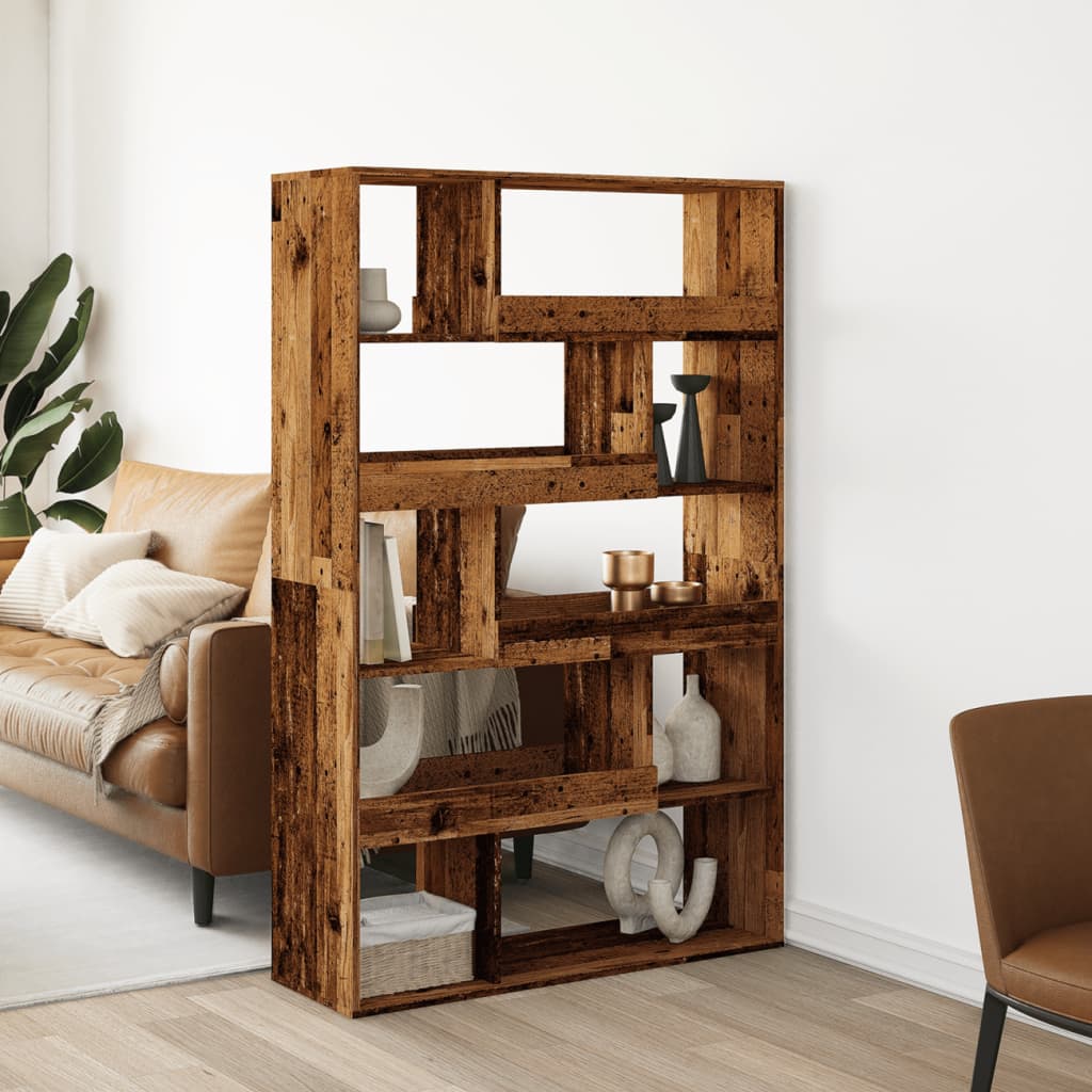 antik fa színű szerelt fa könyvespolc 100 x 33 x 156,5 cm