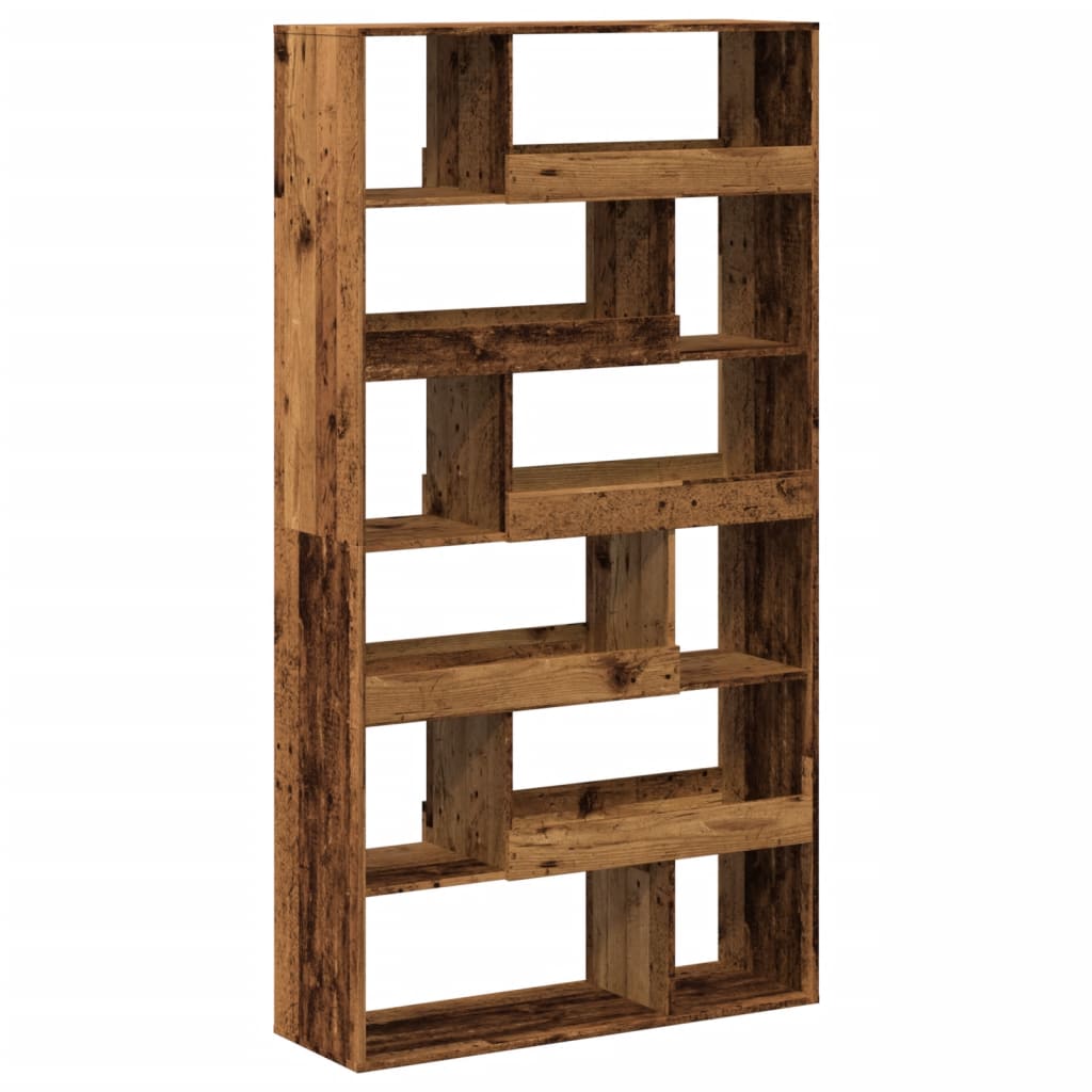 antik fa színű szerelt fa könyvespolc 100 x 33 x 187,5 cm