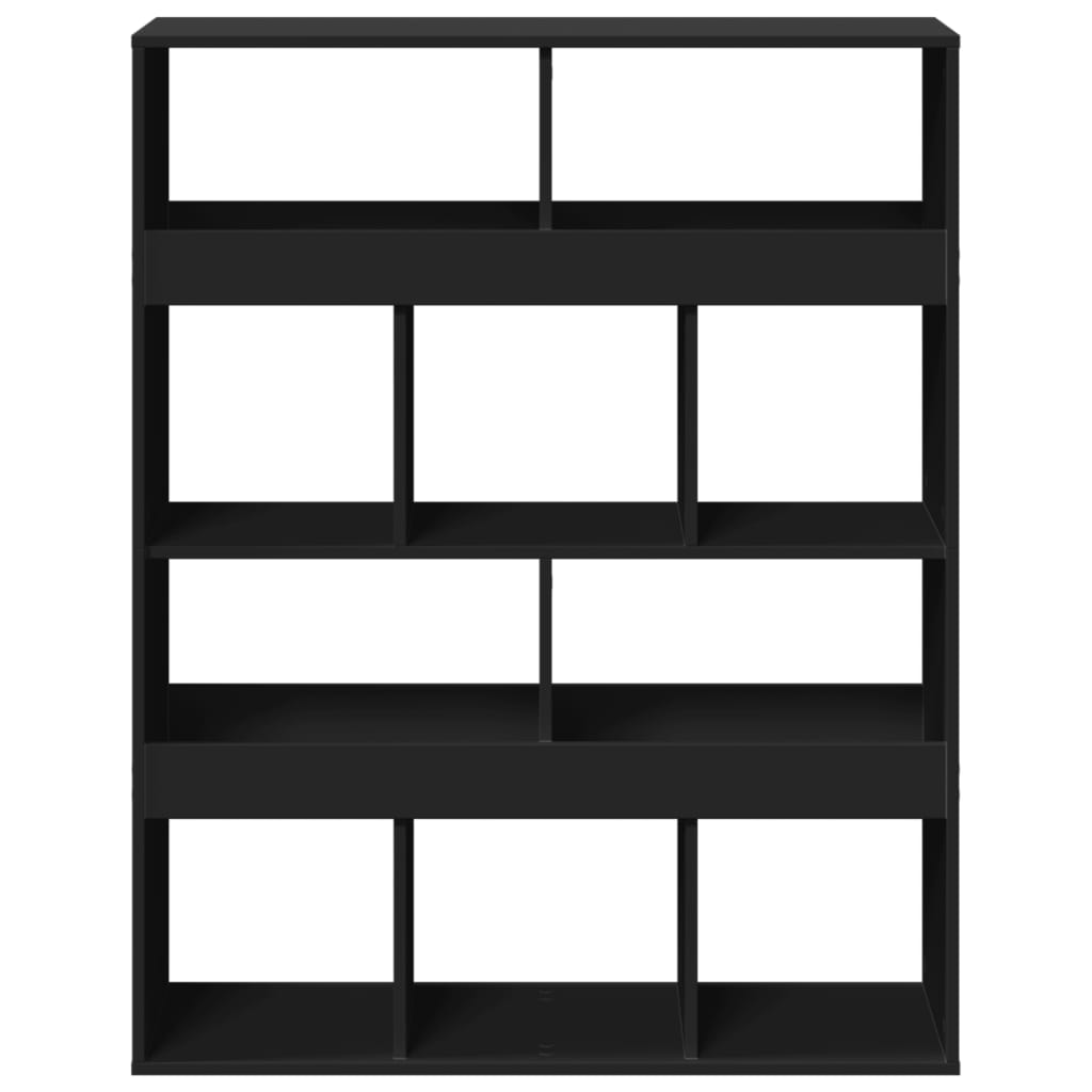 fekete szerelt fa könyvespolc 100 x 33 x 125,5 cm