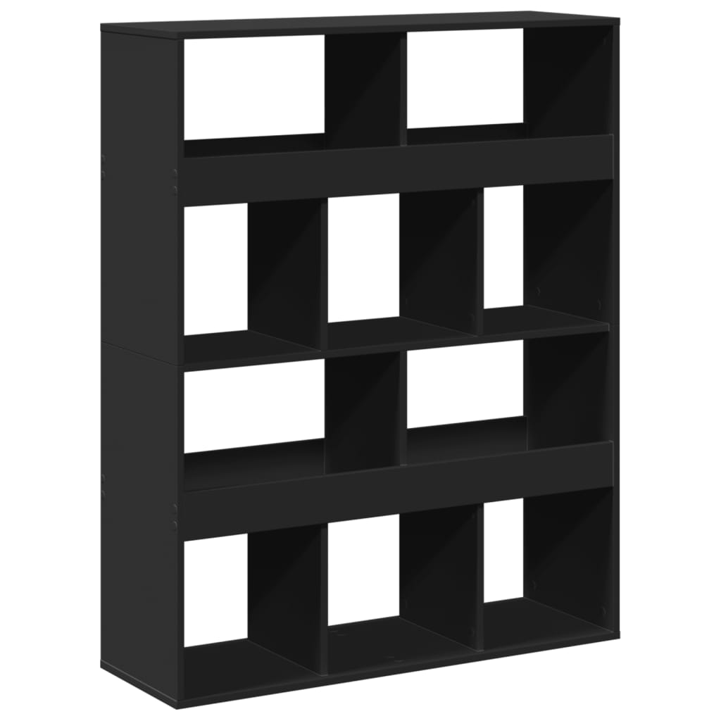 fekete szerelt fa könyvespolc 100 x 33 x 125,5 cm