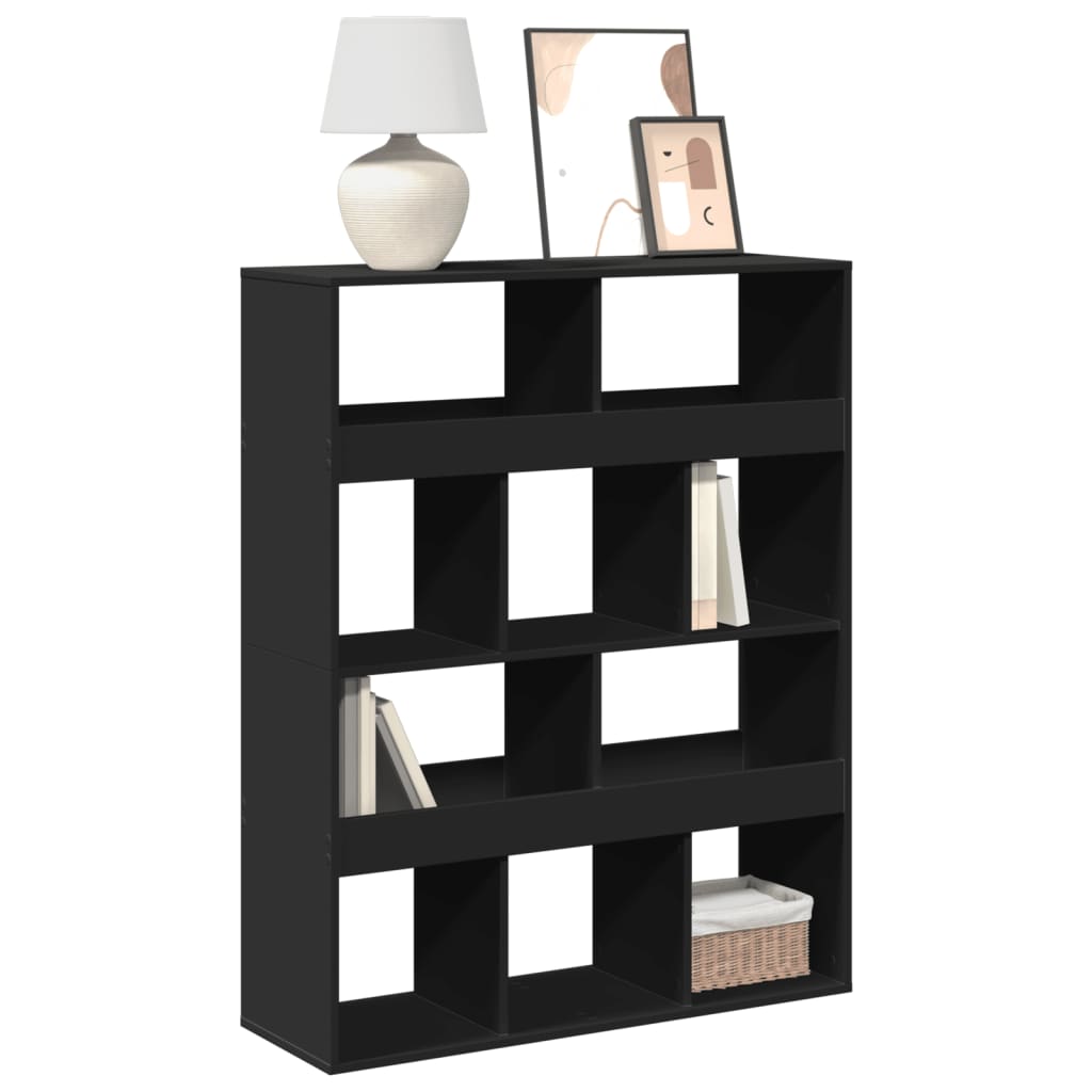 fekete szerelt fa könyvespolc 100 x 33 x 125,5 cm
