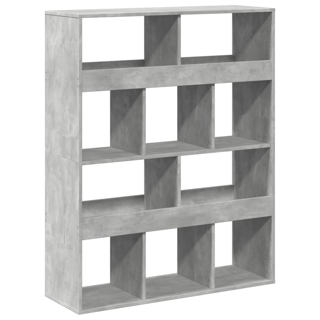betonszürke szerelt fa könyvespolc 100 x 33 x 125,5 cm