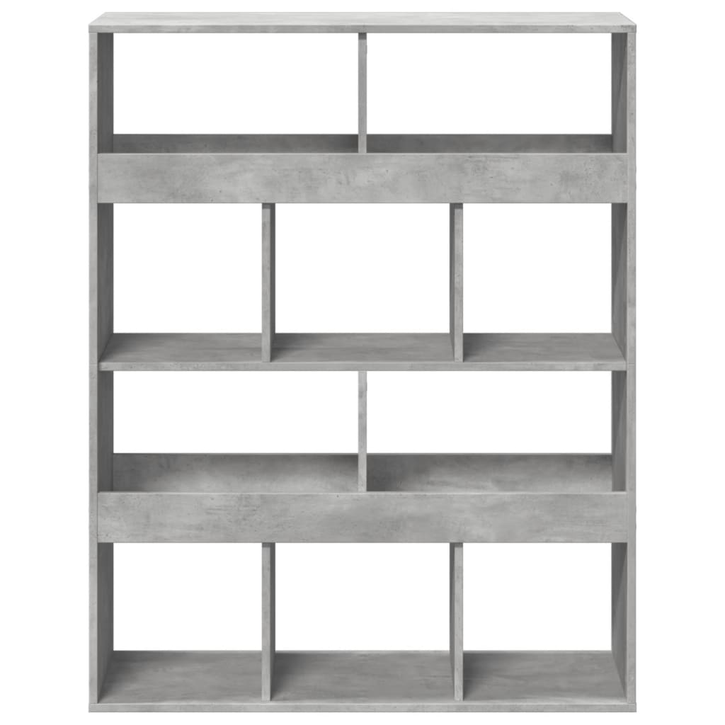 betonszürke szerelt fa könyvespolc 100 x 33 x 125,5 cm