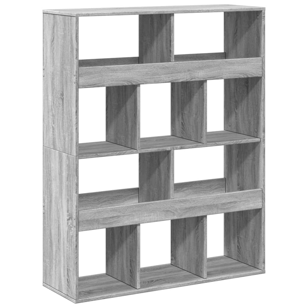 szürke sonoma színű szerelt fa könyvespolc 100 x 33 x 125,5 cm