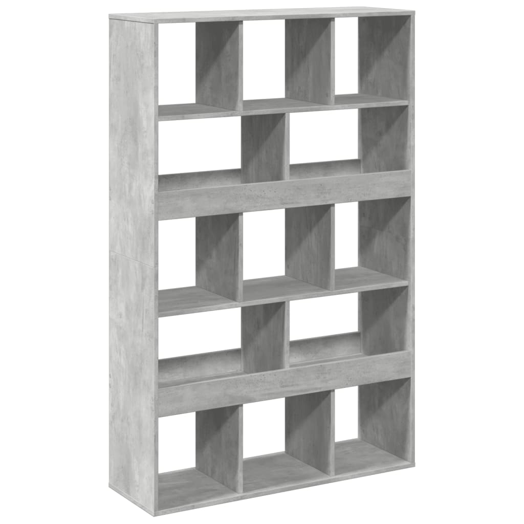 betonszürke szerelt fa könyvespolc 100 x 33 x 156,5 cm