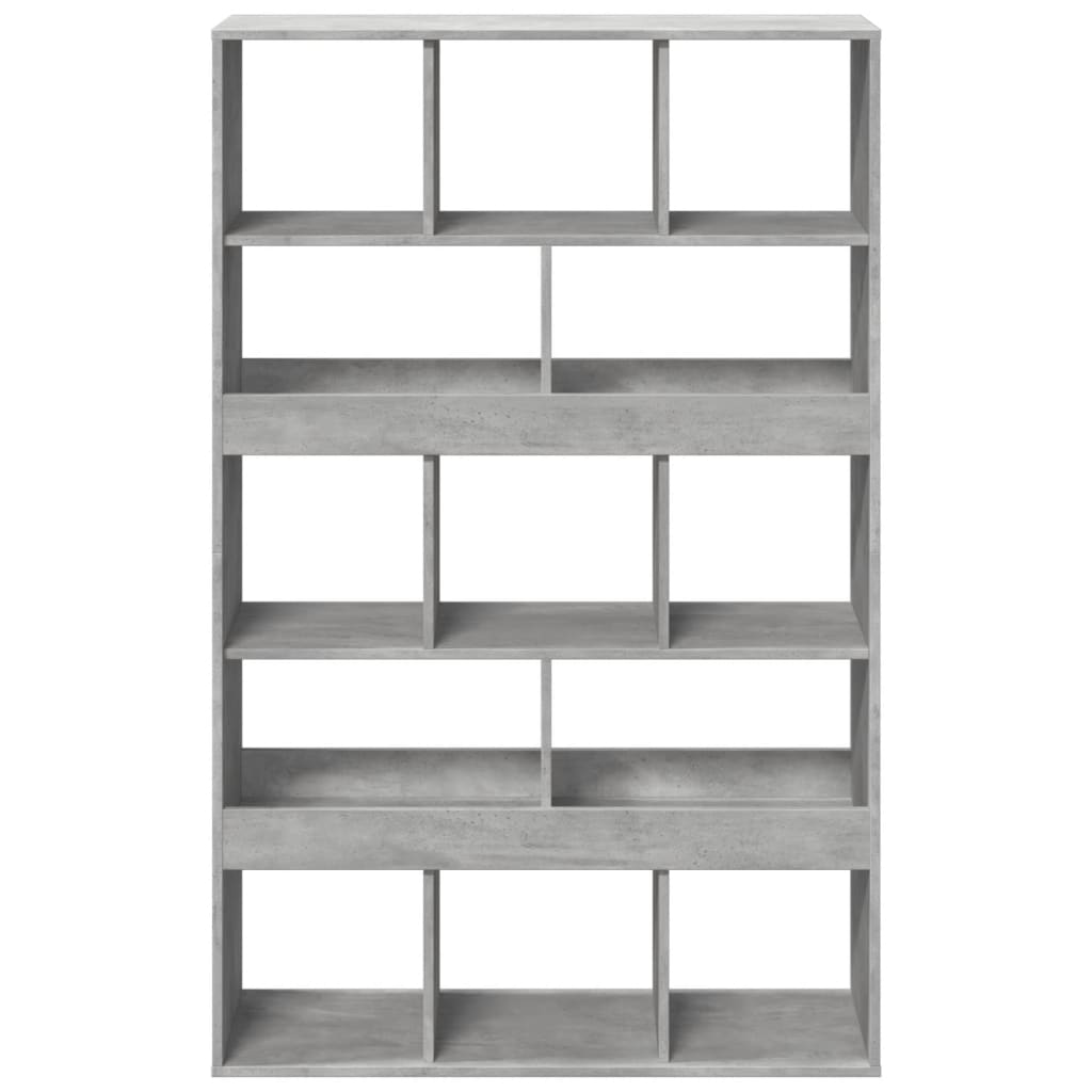 betonszürke szerelt fa könyvespolc 100 x 33 x 156,5 cm