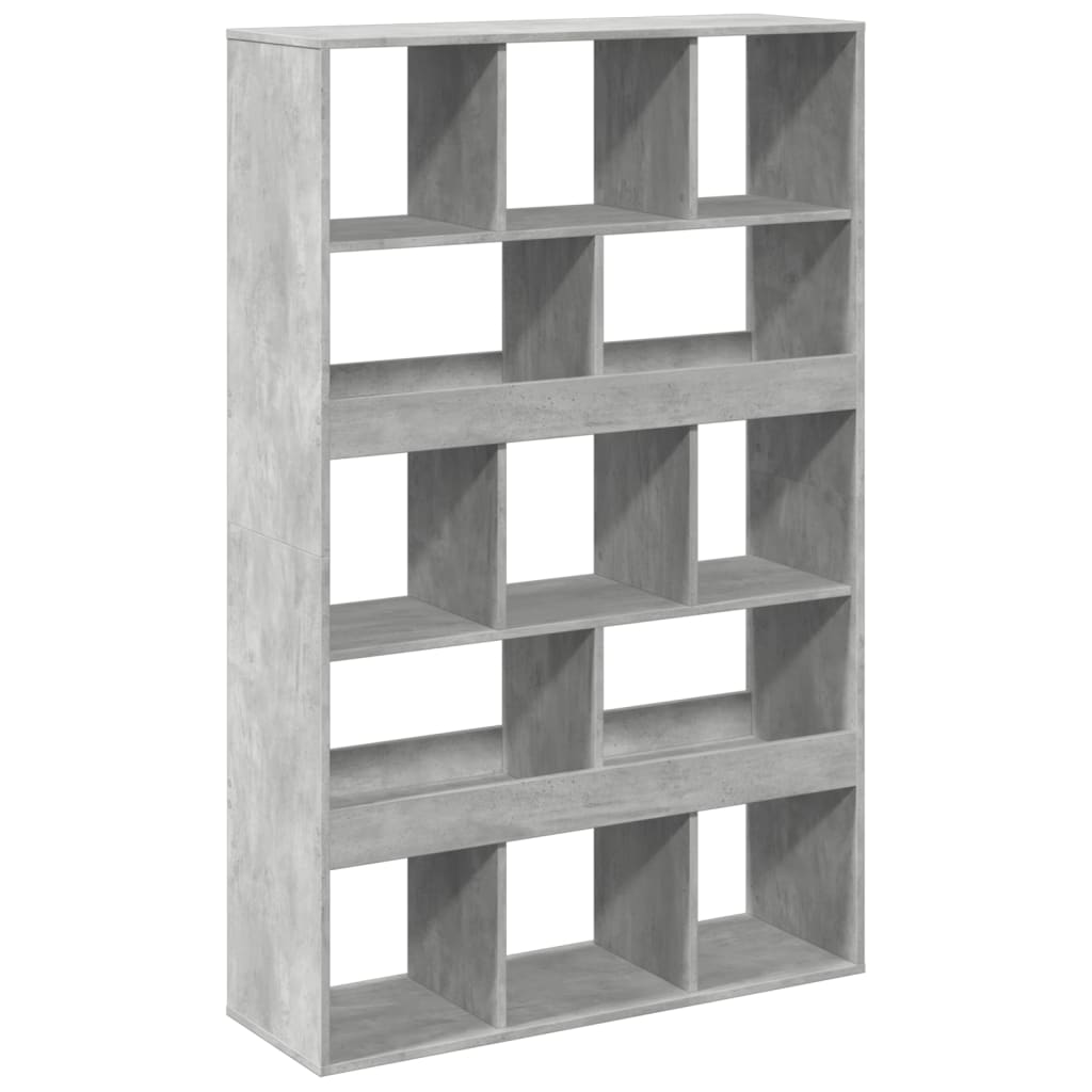 betonszürke szerelt fa könyvespolc 100 x 33 x 156,5 cm