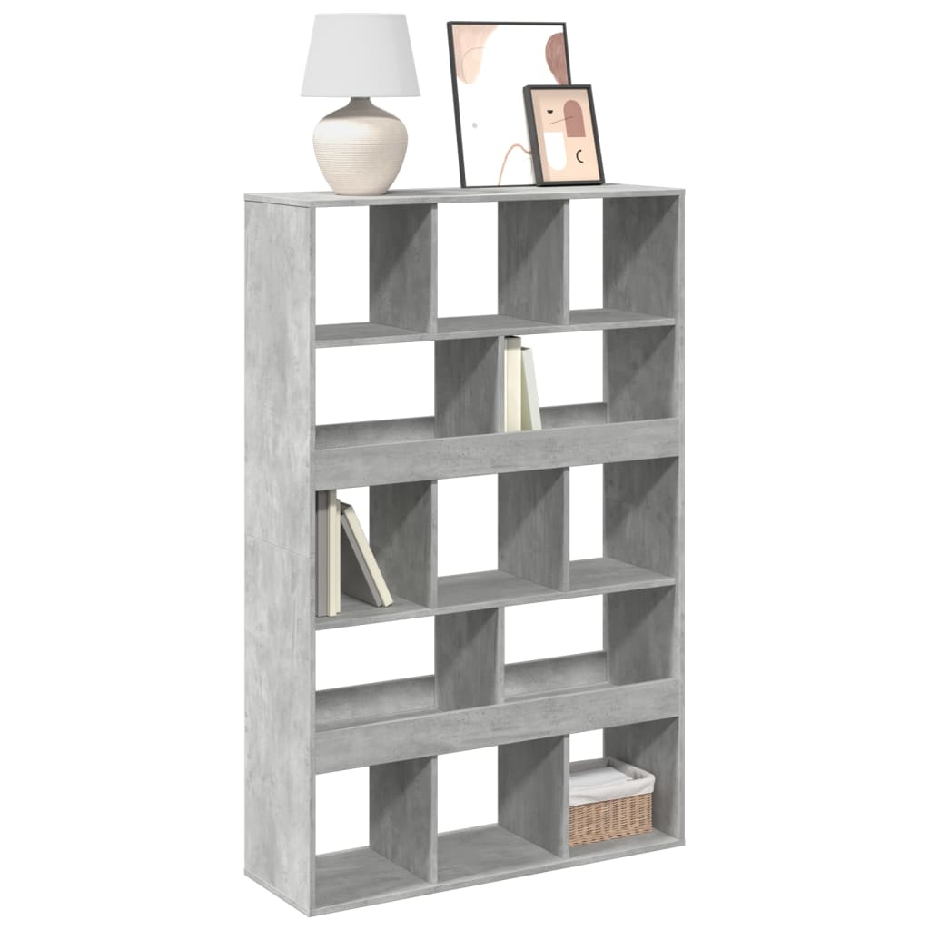 betonszürke szerelt fa könyvespolc 100 x 33 x 156,5 cm