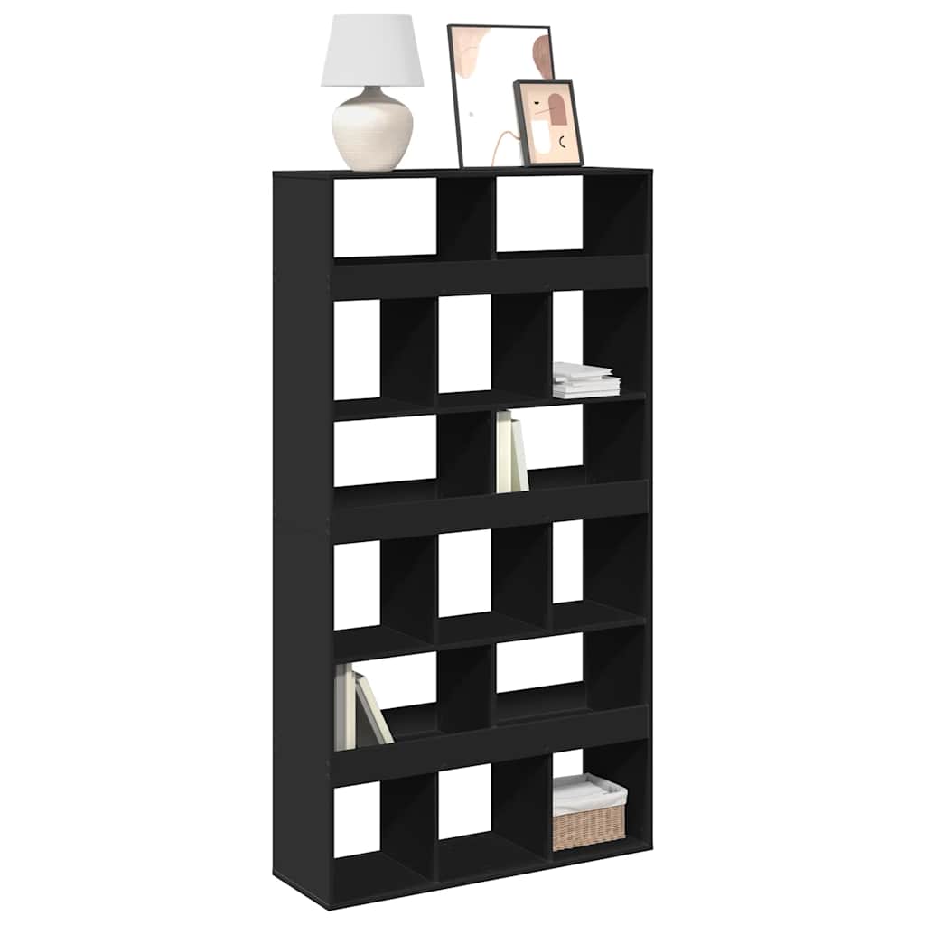 fekete szerelt fa könyvespolc 100 x 33 x 187,5 cm