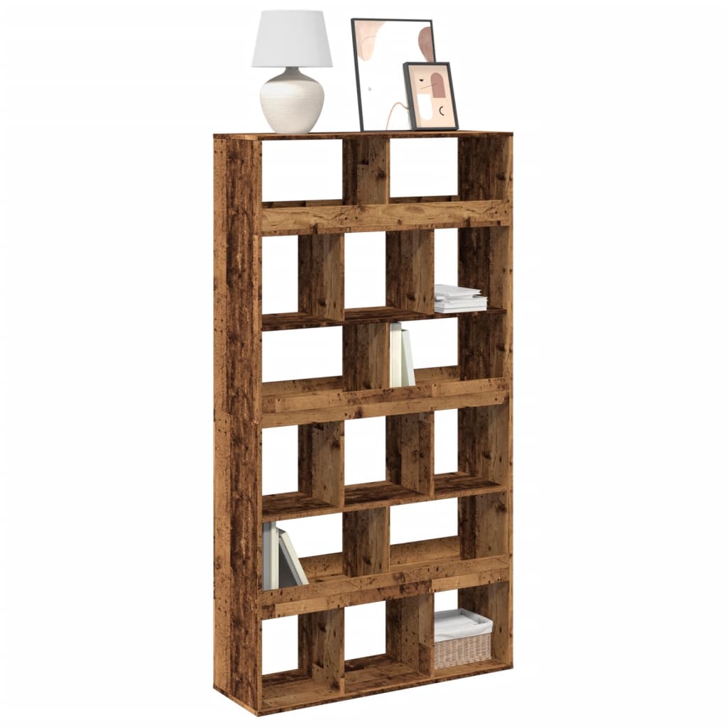 antik fa színű szerelt fa könyvespolc 100 x 33 x 187,5 cm