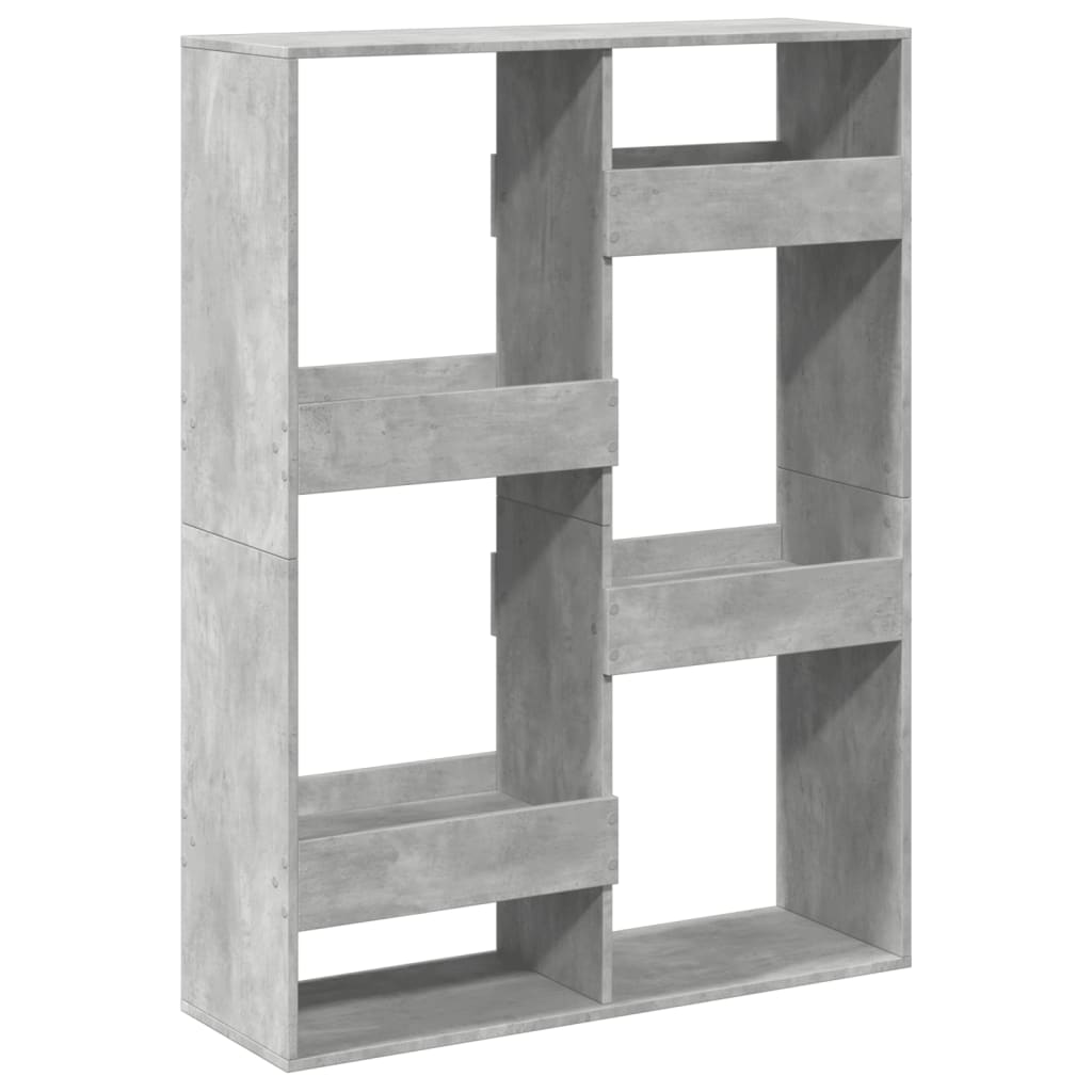 betonszürke szerelt fa könyvespolc 100 x 33 x 135 cm