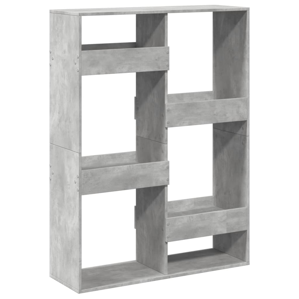 betonszürke szerelt fa könyvespolc 100 x 33 x 135 cm